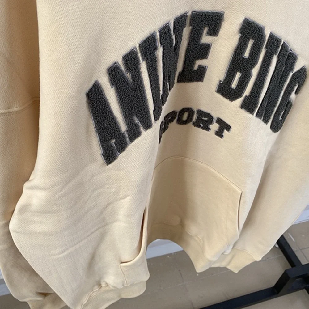 Anine Bing Cream Hoodie with Black Logo - Picture 6 of 7